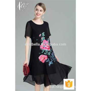 Latest Fashion Ladies New Design Chiffon Mulheres Casual Vestidos de uma peça 2017